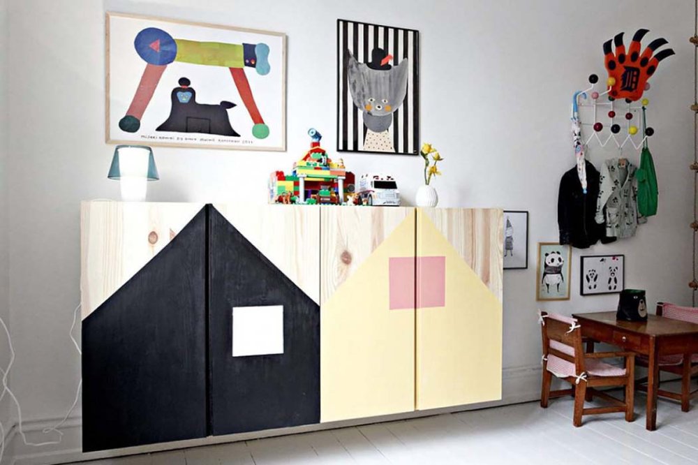 Подвесные шкафчики в детскую комнату из крашенного МДФ, SD-002