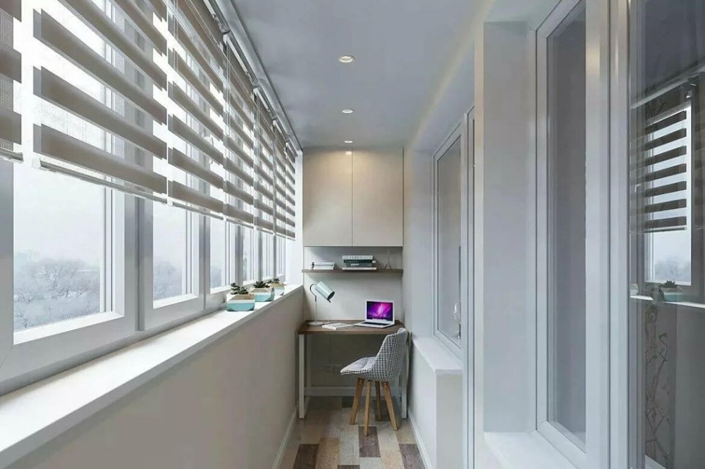 Распашной шкаф на балкон в квартире со столом и полкой, SB-004 Распашной шкаф на балкон в квартире со столом и полкой, SB-004