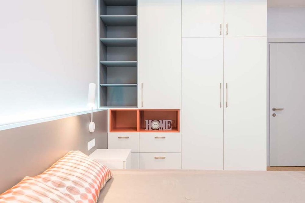 Шкаф в спальню с открытыми полками, SS-006