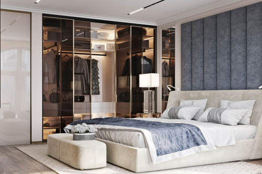 Шкаф-купе для спальни со стеклом Бронза, SKS-002 Шкаф-купе для спальни со стеклом Бронза, SKS-002