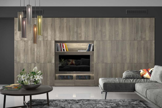 Встроенный шкаф с распашными дверями в гостиную, VS-009