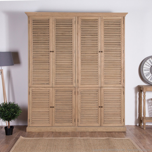 Жалюзийный шкаф из массива дуба с распашными дверцами, ZS-008