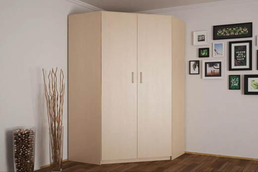 Бежевый 2-х дверный угловой шкаф из ламинированного ДСП Egger, US-003